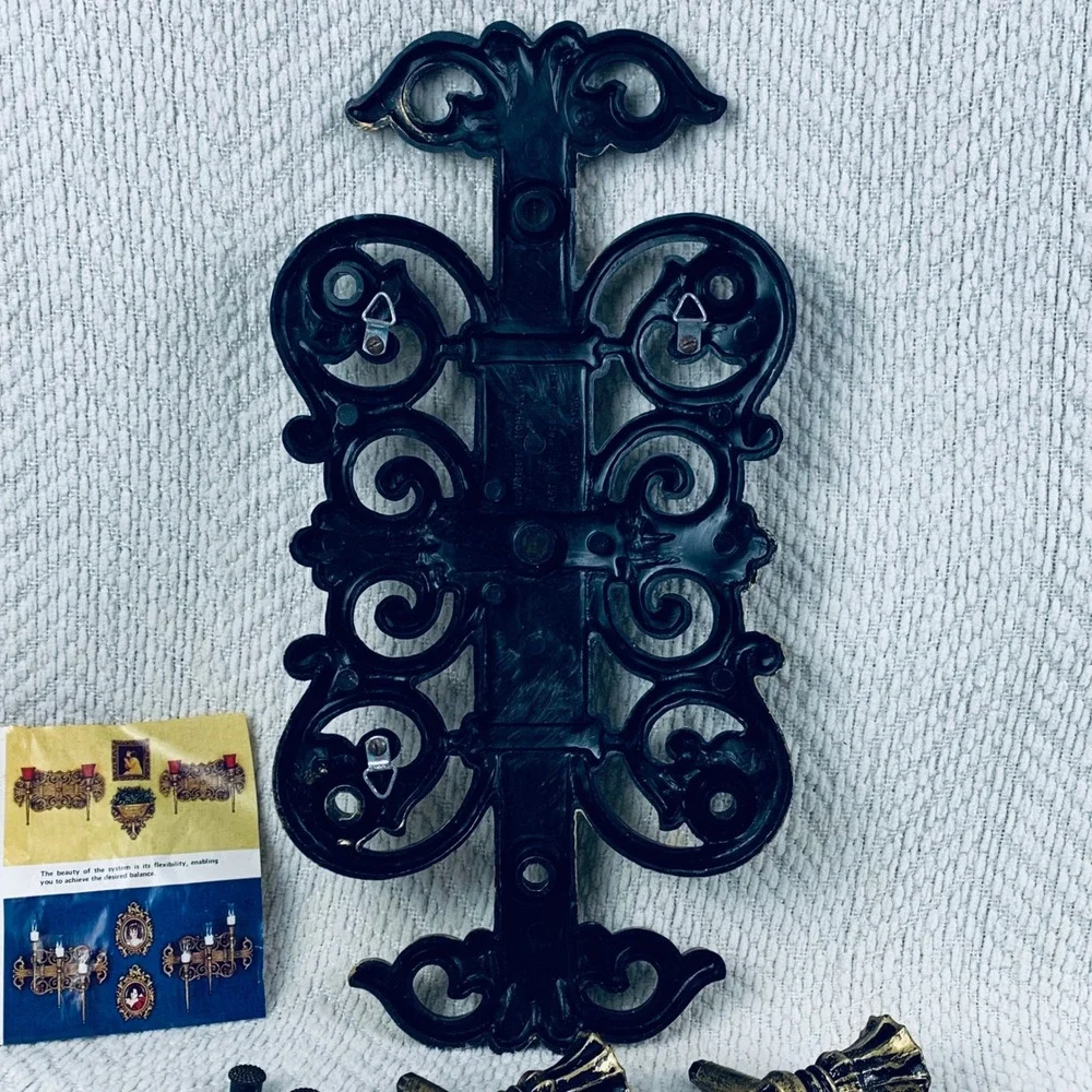 Dart Homco Wall Sconce Decor‎ Gold Hollywood Regency Goth Candelabra Candle 4193